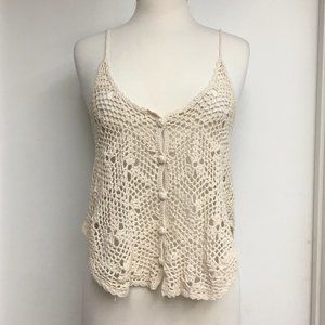 Forever21 Cream Crochet Tank Top